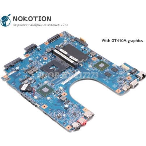 NOKOTION For Sony VAIO VPCEH VPCEH-111T Laptop Motherboard A1829664A A1829663A MBX-249 48.4MQ01.01M HM65 DDR3 GT410M graphics