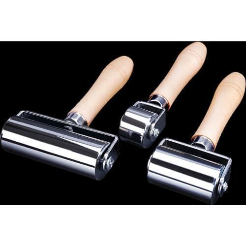 MIUSIE 26/60/100mm Leather Glue Edges Leather Edge Laminating Roller Craft Creaser & Smoother Steel Iron Roller DIY