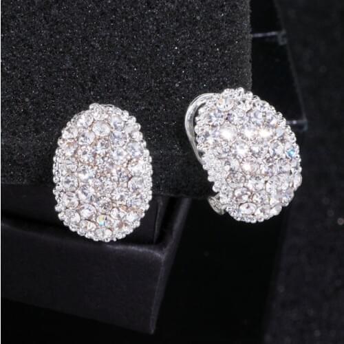 2020 Trendy Gorgeous Oval Shape Earrings for Women Simple Design Princess Fancy Dance Party Earring Jewelry Shine CZ Stone