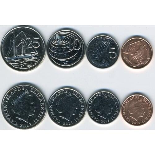 Cayman Islands 4 Coins Set 100% Authentic Original Coin Collectibles UNC