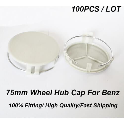 Wholssale 100pcs/set for Mercedes Benz AMG W202 W212 W220 Gray Base With Ring 75mm 7.5cm Wheel Center Cap Covers Car Styling