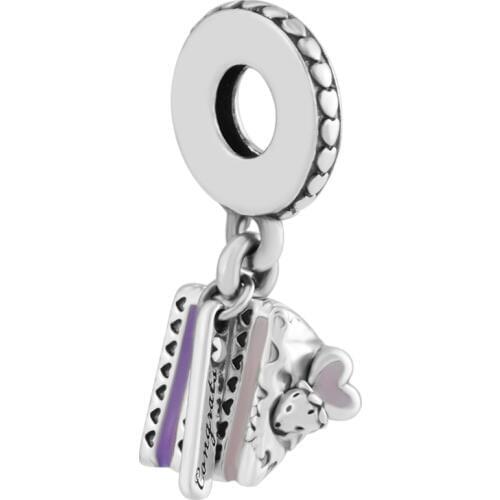 Fits for Pandora Charms Bracelets Celebration Cake Dangle Beads 100% 925 Sterling Silver Jewelry Free Shipping