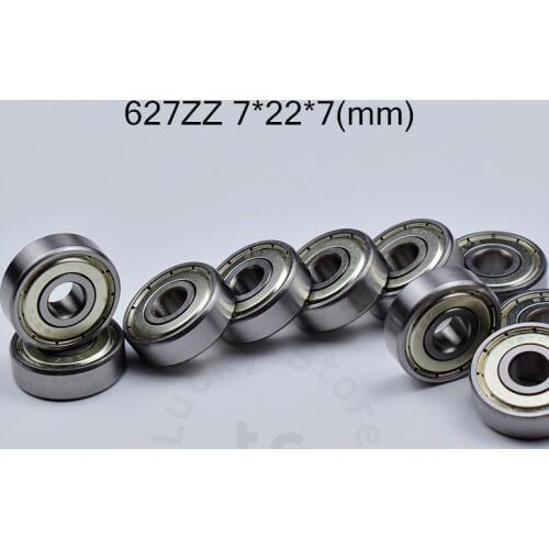 627ZZ 7*22*7(mm) 10pieces bearing ABEC-5 10pcs metal Sealed Bearing 627 ZZ chrome steel deep groove bearing