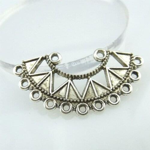 20pcs Antique Silver Metal Triangle Filigree Connector Charms Pendants DIY Jewelry Findings Accessories 13542