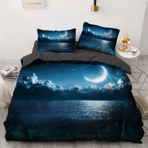 Bed Linen Bedding Sets euro/Double/family sets/Queen/King Bedspread For Home Free Shipping Russia Dream Catcher Landscape moon