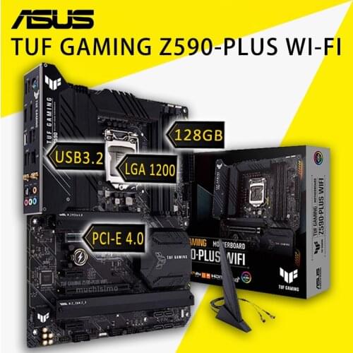 LGA 1200 Asus TUF GAMING Z590-PLUS WIFI Motherboard Support 10th/11th-Gen Intel CPU DDR4 128GB Overlocking Intel Z590 Placa-mãe
