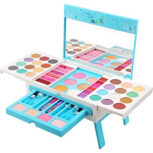 Disney frozen princess real cosmetics creative dressing table set ice and snow princess makeup box show girl play house toy