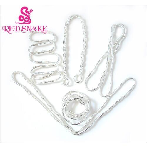 RED SNAKE 5pcs Wholesale Bendy Fashion Flexible Stainless Steel Silver Plated Snake Necklace 90cm*5mm Free Shipping**RRP:$26/pcs