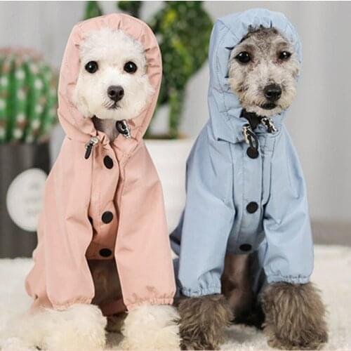 2 Colors Dog Outdoor Clothes Jacket Pet Dog Waterproof Reflective Raincoat Jumpsuit Sunscreen Waterproof for Pet Dog Supplies
