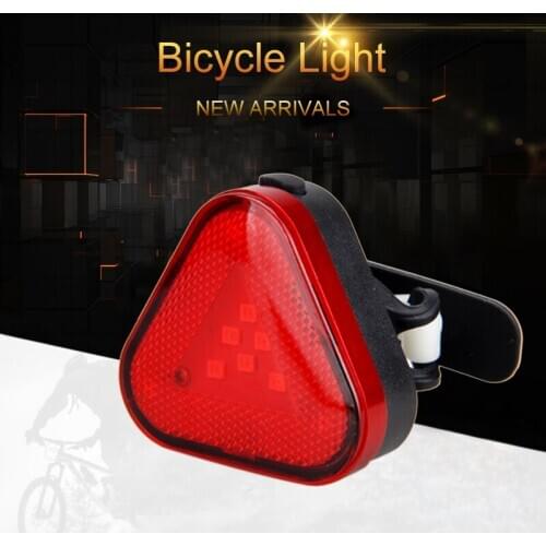Triangle Bike Warning Taillight Safety USB Rechargeable Cycling Light Red Flash Light Bicycle Rear Lamp with Built-in Battery