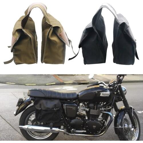 Universal Saddlebag for Motorcycle Bike Bag Canvas Back Seat Luggage Bags For Harley Sportster XL883 1200 for Honda For KAWASAK