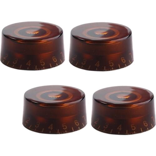 Pack of 4 Acrylic Electric Guitar Speed Control Knobs Caps with Number