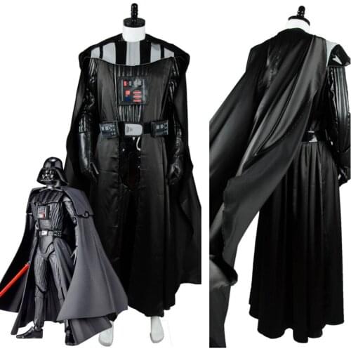 In Stock)Star Cosplay Wars Dark Lord Cosplay Costume Adult Men Black Uniform Full Suit Halloween Carnival