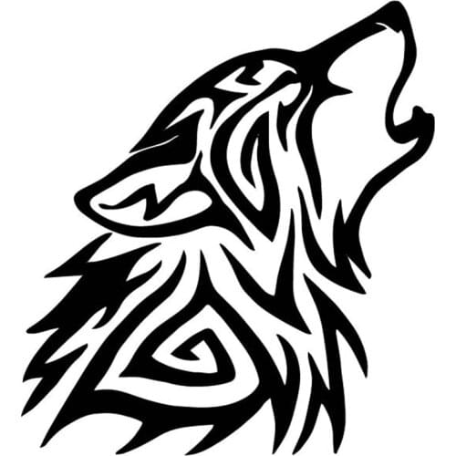 14.4CM*15.8CM The Roaring Wolf Modelling Car Sticker Vinyl Decal