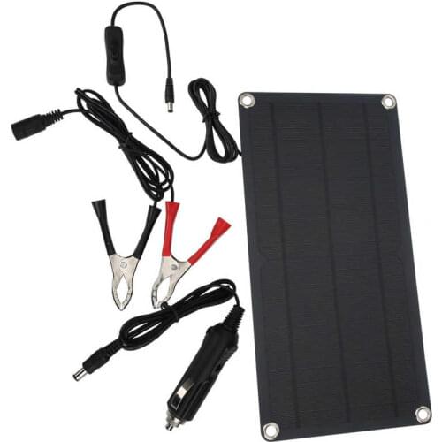 Solar Panel Charger Waterproof Portable Solar Panel Kit Compact 12V 10W Lightweight Monocrystalline Silicon for Camping Hiking