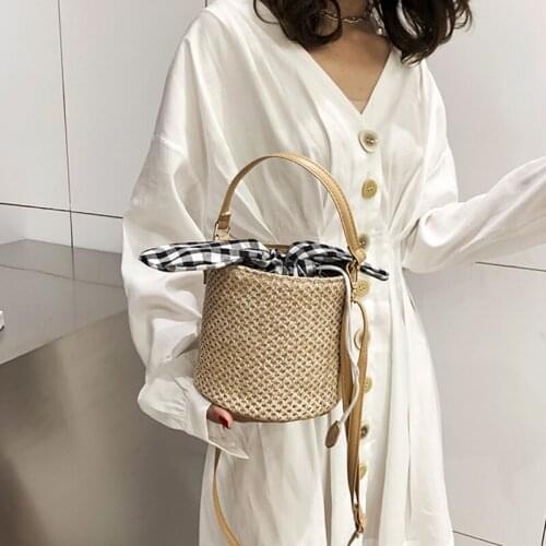 Women Lady Straw Bag Chain Elegant Stylish Multipurpose Backpack Shoulder Bag