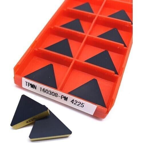 10PCS Milling Turning Tool TPMN160308 PM4225 CNC Lathe Tool Carbide Insert TPMN160308 Carbide Steel Processing