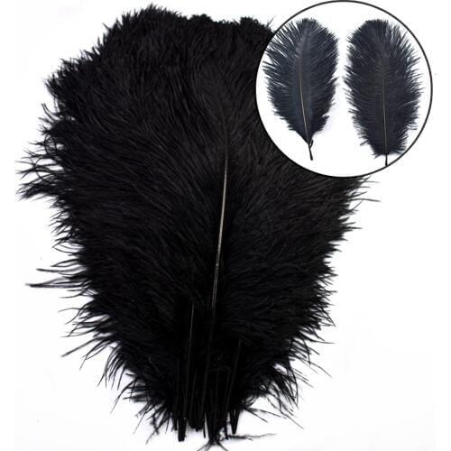10Pcs Natural Large Ostrich Feathers for Crafts DIY Plume Big Real Black Feather Jewelry Making Party Wedding Decoration 15-70CM