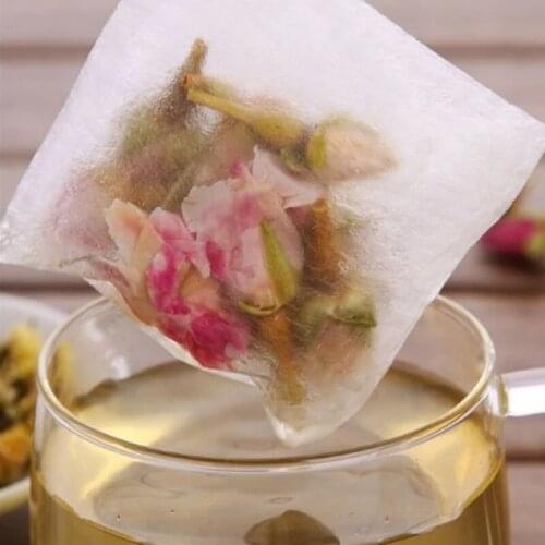 100pcs Environmental Natural Corn Fiber Folding Tea Bag PLA Biodegraded Tea Filters Herbal Tea Filter Bags