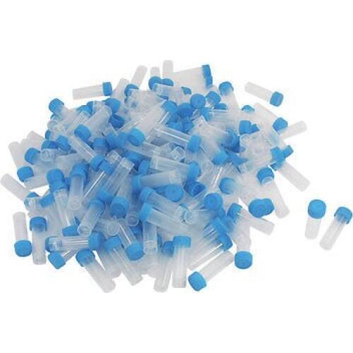 5ml Graduated Polypropylene Vial Tube Sample Container Blue Screw Caps 200Pcs