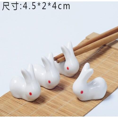 500pcs super cute Rabbits shape ceramic chopstick holders Dinnerware Home Decoration handicraft ornaments pen holder