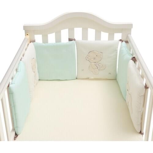 6pcs 30*30cm Cotton Breathable Baby Bedding Sets Crib Bumper Newborn Boy Girl Room Decoration Accessories