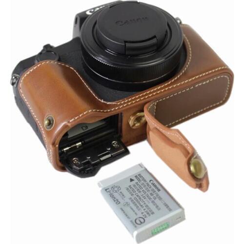 PU Leather Case camera bag Protective Half Body Cover For Canon G1X Mark III G1XIII G1X3 G1XII G1X2 with bottom Battery Opening