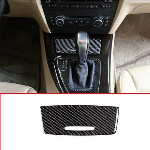Real Carbon Fiber Central Control Cigarette Lighter Panel Stickers Trim For BMW 3 Series E90 E92 2005-2012 Car Accessories