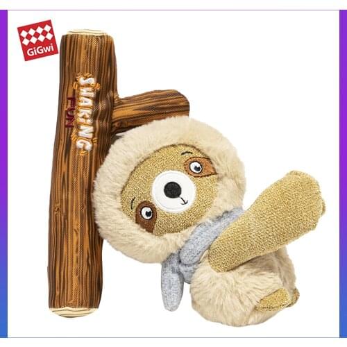 GiGwi Pet Toys Shaking Fun Series 2 in 1 Removable Fleece Toy Raccoon Soth Koala Plush Squeak Interactive Toys For Dog Puppy