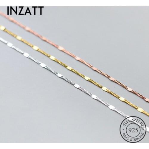 INZATT Real 925 Sterling Silver Flakes Chain Anklet For Fashion Women Party Fine Jewelry Punk Accessories