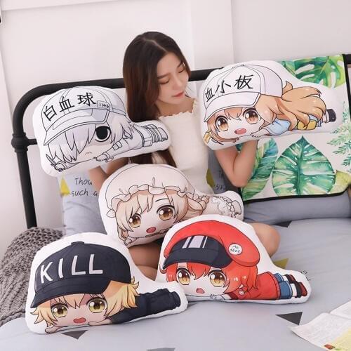 Cells at Work! Cute Decorative Cushion Throw Pillow Anime Bed Sofa Gift Red Blood Cell Platelet White Blood Cell
