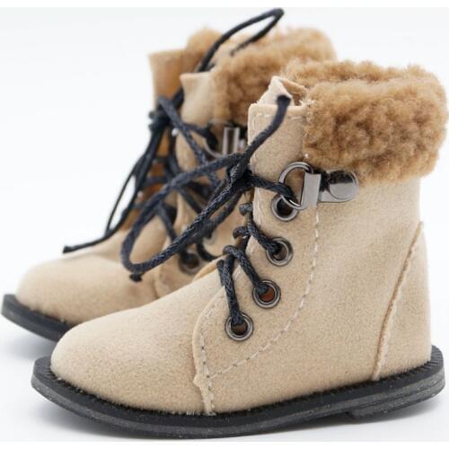 BJD Khaki Synthetic Leather Short Boots Shoes For 1/6 11" Tall 1/3 24" SD Male YOSD DK DZ AOD DD Doll Free Shipping