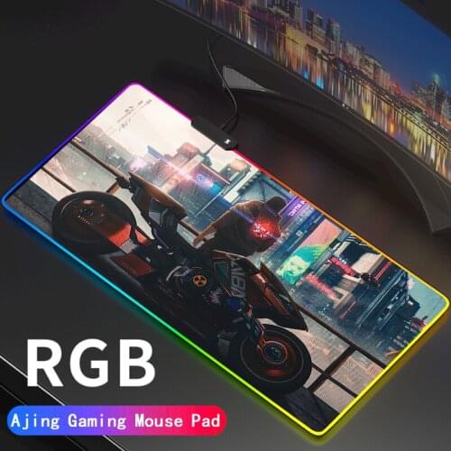 Anime Johnny Gaming RGB MousePad Large Locking Edge Speed Game Gamer LED Mouse Pad Soft Laptop Notebook Mat for CSGO