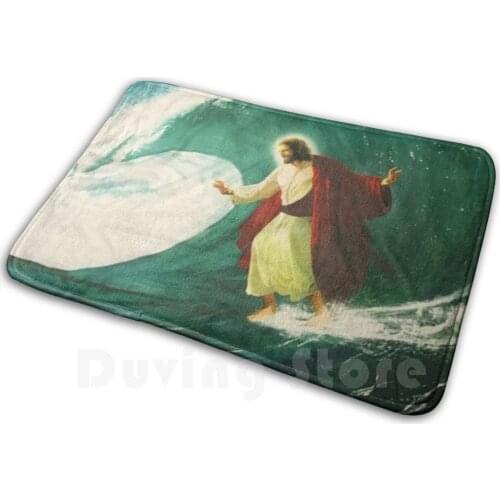 Surfing Jesus Mat Rug Carpet Anti-Slip Floor Mats Bedroom Yesus Jesus God Angel Wave Jun2020 Black Lives Matter Syfl Case