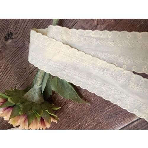 DIY handmade patchwork cotton cloth lace beige cotton embroidered lace 5.5CM bilateral