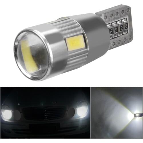 LEEPEE Canbus 12V 6000K Car 5W5 LED Bulb T10 W5W LED Signal Light 5630 6SMD Clearance Wedge Side Reverse Lamps 2pcs No error