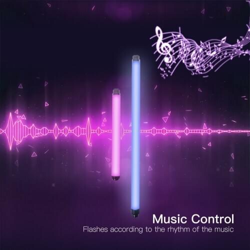 Photography Videography 5m Waterproof IP68 RGB Tube Light Wand with App Control Builtin Battery Power Bank