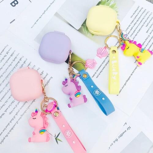 Cute unicorn Case for Samsung Galaxy Buds Live /Buds PRO Case Luxury Rabbit Cartoon Key Chain Earphone Cover for Galaxy Buds PRO