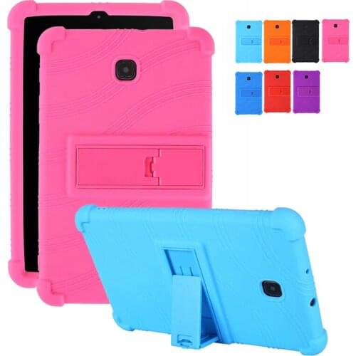 Soft Silicone Case For Samsung Galaxy Tab A 8.0 2018 SM-T387W SM-T387V T387 With Bracket Anti-Shock Protective Cover
