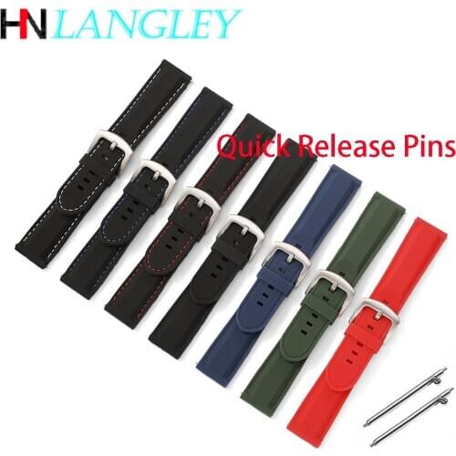 Soft Silicone Sport Watchband 18mm 20mm 22mm 24mm Rubber Diving Waterproof Men Replacement Bracelet Band Strap Watch Accessories