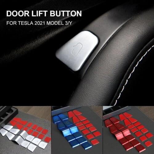 Car Window Switch Button Sticker Window Lift Button Trim Cover for Tesla 2021 Model3 Model Y Car Interior Decoration Accessories