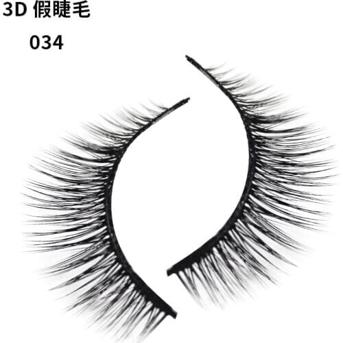 Mink eyelashes High quality 3D mink Lashes Natural False eyelashes makeup long sike fake eye lashes volume lashes 1 Pairs 034