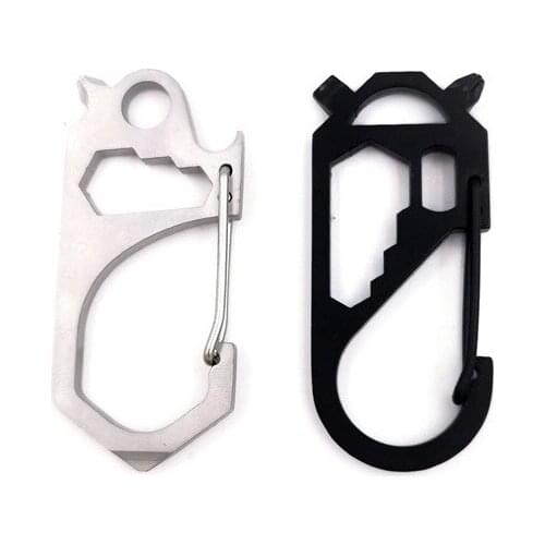 New multifunctional titanium steel bear-shaped bird-shaped non-fading EDC creative tool card field life-saving outdoor keychain