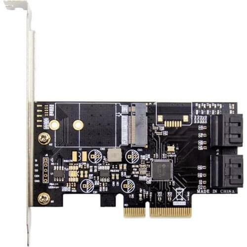 PCIE X4 to 4 Port SATA3.0 M.2 Key B Conversion Card High Speed SATAIII 6Gbps Expansion Card for SSD 2230 2242