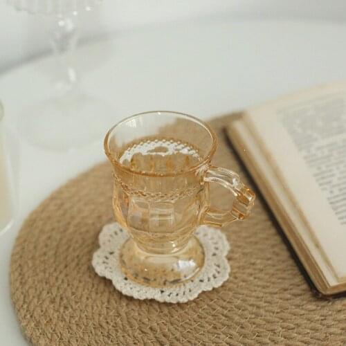 Retro Style Glass Cup Creative Transparent Cup Milk Tea Coffee Juice Water and Home Office Lover Gifts