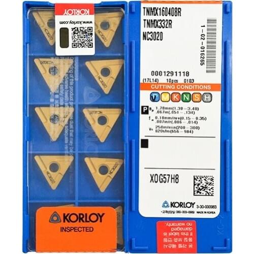 TNMX160408R NC3020 100% KORLOY Original carbide insert with the best quality 10pcs/lot free shipping