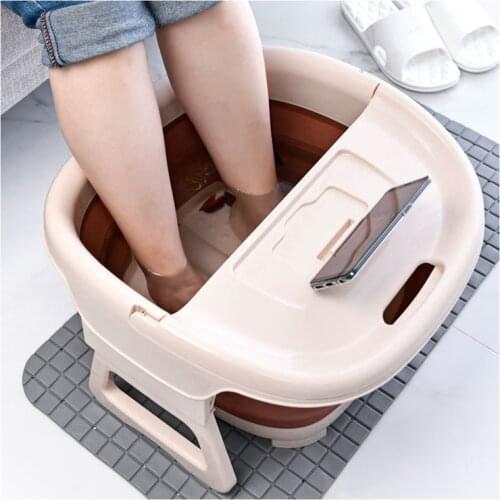 Large Capacity Portable Health Foot Bath Bucket Plastic Folding Feet Soak SPA Massage Barrel Foot Tub Saving Space Easy Storage