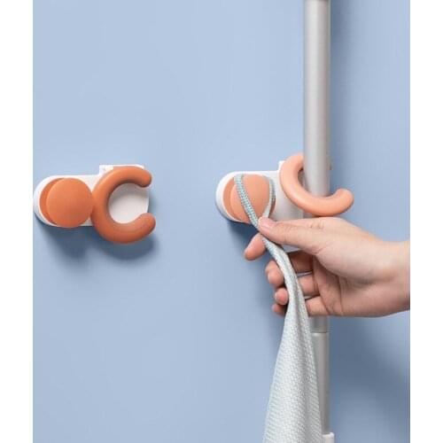 Mop Clip Wall Mounted Traceless Mop Organizer Holder Non Slip Punch-Free Brush Broom Sundries Holder Kitchen Bathroom Gadget