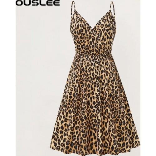 OUSLEE Summer Vintage Floral Dress Women Casual Sexy Vneck Backless Dresses Female Boho Beach Mini Sundress Female Vestido Mujer