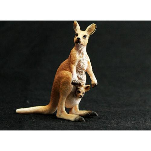 Animals World Kangaroo Static Model Plastic PVC Action Figures Toys Early Educational Gift for Kids Collections Home Decoration
